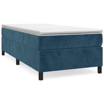 vidaXL Lovos rėmas su spyruoklėmis tamsiai mėlynas 90x190 cm aksomas
