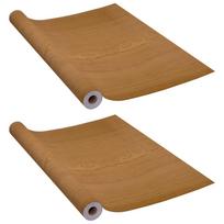 vidaXL Lipnios plėvelės durims, 2vnt., šviesi ąžuolo, 210x90cm, PVC