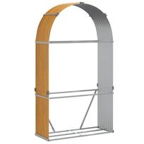 vidaXL Malkų stovas, medžio išvaizda, 120x45x210cm, galvanizuotas plienas