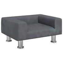 vidaXL Vaikiška sofa, tamsiai pilkos spalvos, 50x40x26,5cm, aksomas