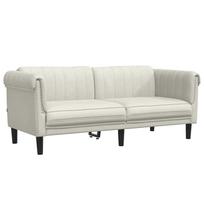 vidaXL Dvivietė sofa, kreminės spalvos, aksomas