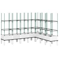 vidaXL Sodo lovelis su treliažu, baltos spalvos, 200x160x142,5cm, PP