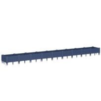 vidaXL Sodo lovelis su kuoliukais, mėlyna pilkas, 362,5x42,5x28,5cm, PP