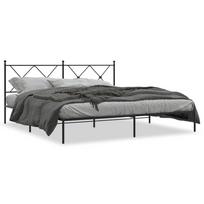vidaXL Metalinis lovos rėmas su galvūgaliu, juodos spalvos, 183x213cm