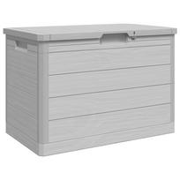 vidaXL Lauko dėžė pagalvėlėms, pilka, 77,5x44,5x53cm, PP
