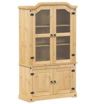 vidaXL Stiklinė eksponavimo spintelė Corona, 103,5x42x180cm, pušis