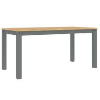 vidaXL Valgomojo stalas PANAMA, pilkas, 160x80x75cm, pušies masyvas