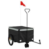 vidaXL Dviračio priekaba, juodos ir pilkos spalvos, 30kg, geležis