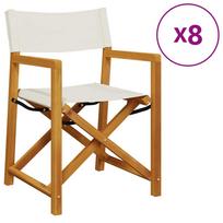 vidaXL Sulankstomos sodo kėdės, 8vnt., kreminės baltos, audinys