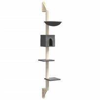 vidaXL Draskyklė katėms su draskymo stovu, tamsiai pilka, 187cm