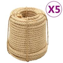 vidaXL Sizalio virvės, 5vnt., 14mm, 100m