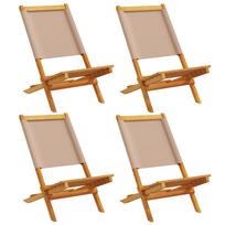 vidaXL Sulankstomos sodo kėdės, 4vnt., taupe, audinys/mediena