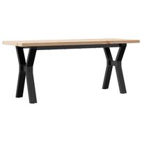 vidaXL Kavos staliukas, 110x40x45,5cm, pušis ir plieninis, Y formos rėmas