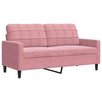 vidaXL Dvivietė sofa, rožinės spalvos, 140cm, aksomas