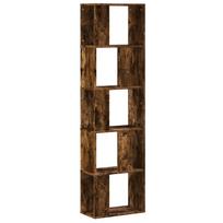 vidaXL Knygų spinta, 5 aukštų, dūminė, 45x23,5x162,5cm, mediena