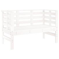 vidaXL Sodo suoliukas, baltas, 111,5x53x71cm, pušies medienos masyvas