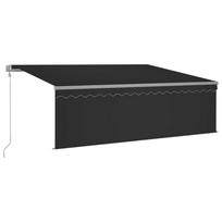 vidaXL Markizė su uždanga/LED/vėjo jutikliu, antracito, 4x3m