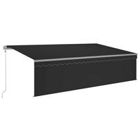 vidaXL Markizė su uždanga/LED/vėjo jutikliu, antracito, 5x3m