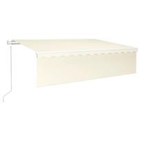 vidaXL Automatinė markizė su uždanga/LED/vėjo jutikliu, kreminė, 6x3m