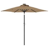 vidaXL Skėtis nuo saulės su plieniniu stulpu, taupe, 225x225x212cm