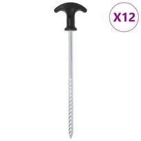 vidaXL Palapinės kaiščiai, 12vnt., 20cm, skersmuo 7mm, plienas