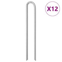 vidaXL Palapinės kaiščiai, 12vnt., 41,5cm, skersmuo 12mm, U forma