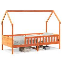 vidaXL Vaikiškas lovos rėmas, vaško rudas, 90x200cm, pušies masyvas