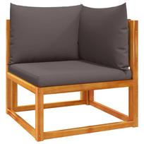 vidaXL Sodo kampinė sofa su pagalvėlėmis, akacijos mediena ir virvė