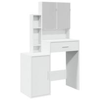 vidaXL Kosmetinis staliukas su spintele, baltos spalvos, 80x35x132cm