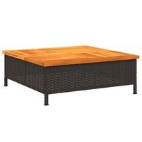 vidaXL Skėčio pagrindo uždangalas, juodas, 70x70x25cm, ratanas/akacija