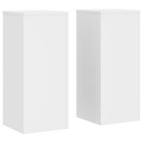 vidaXL Stovai augalams, 2vnt., balti, 30x30x70cm, apdirbta mediena