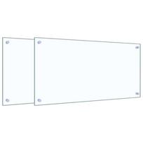 vidaXL Virtuvės sienelės, 2vnt., skaidri, 80x40 cm, grūdintas stiklas
