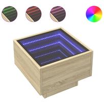 vidaXL Naktinis staliukas su Infinity LED, ąžuolo, 40x40x30cm