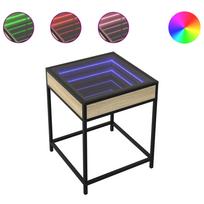 vidaXL Naktinis staliukas su Infinity LED, ąžuolo, 40x40x51cm
