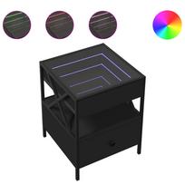 vidaXL Naktinis staliukas su Infinity LED, juodas, 40x40x51cm