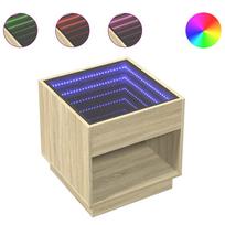 vidaXL Naktinis staliukas su Infinity LED, ąžuolo, 50x50x50cm