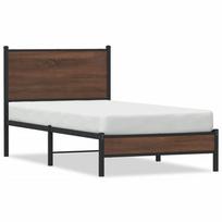 vidaXL Lovos rėmas be čiužinio, rudas ąžuolo, 90x190cm, metalas