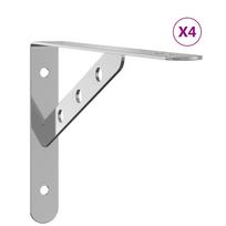 vidaXL Lentynų laikikliai, 4vnt., sidabrinės, 23,5x2,5x15,5cm, plienas
