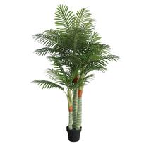 vidaXL Dirbtinė palmė su trimis kamienais, žalios spalvos, 180cm, PP