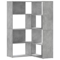 vidaXL Kampinė spinta, 4 aukštų, pilkos betono, 85x85x140cm, mediena