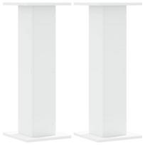vidaXL Stovai augalams, 2vnt., balti, 30x30x80cm, apdirbta mediena