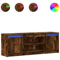 vidaXL Televizoriaus spintelė su LED, dūminė, 139,5x34x50cm, mediena