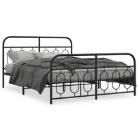 vidaXL Lovos rėmas su galvūgaliu/kojūgaliu, juodas, 135x190cm, metalas