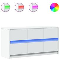 vidaXL Televizoriaus spintelė su LED, balta, 100x34x50cm, mediena