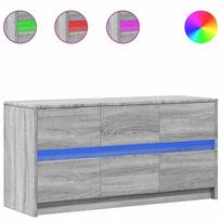 vidaXL Televizoriaus spintelė su LED, pilka, 100x34x50cm, mediena
