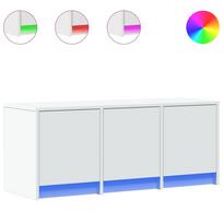 vidaXL Televizoriaus spintelė su LED, balta, 97x34x40cm, mediena