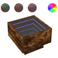 vidaXL Naktinis staliukas su Infinity LED, dūminio ąžuolo, 40x40x30cm