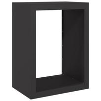 vidaXL Stovas malkoms, juodos spalvos, 60x40x80cm, plienas