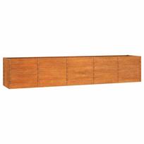 vidaXL Aukštas sodo lovelis, rūdžių, 400x80x77cm, Corten plienas
