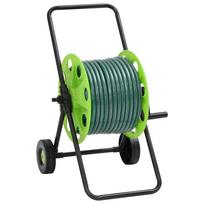vidaXL Žarnos ritė su tvirtinimo detalėmis, žalia, 0,5", 30m, PVC